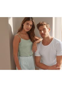 Tchibo - Tkane szorty - dla pań - rozmiar 42 - kolor: biały/zielony