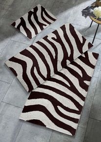 bonprix F&uuml;rdőszobaszőnyeg zebra mint&aacute;val, fekete, Szőnyeg f&uuml;ggő WC-hez