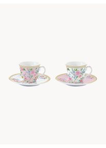 EasyLife Komplet filiżanek z porcelany Garden Joy, 2 elem. Kolorowy Ø 13 x W 9 cm