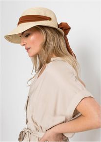 Solhatt med rosett - beige - storlek Onesize - bonprix