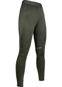 HKM Sports Reitleggings, Silikon-Kniebesatz, dunkelgr&uuml;n, 40/42
