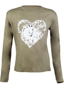HKM Horse Spirit Langarmshirt, graugr&uuml;n, 110/116