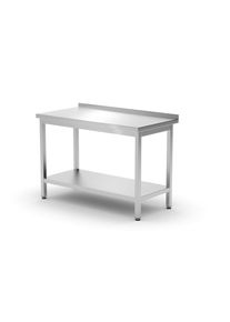Mesa de trabajo Hendi Kitchen Line con alero y base 1200x600x850mm