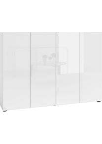 Inosign, Schuhschrank &raquo;MISTER- Schuhregal, Made in Italy, 12 F&auml;cher, 10 Einlegeb&ouml;den&laquo; Breite 160 cm, 4 T&uuml;ren, Hochglanz Lackierung, wei&szlig;, FSC -