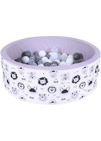 KNORRTOYS , Bällebad »Soft, Cute Animals« mit 150 Bällen grau/weiß/transparent; Made in Europe , Animals