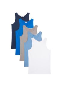 bonprix , Kinder,Jugendliche , Unterhemd Packung, 5, 5 Stk. Unterhemd mit weicher Baumwolle (5er Pack) , dunkelblau/azurblau/kristallblau/grau/weiß...