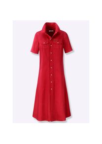 Casual Looks , Damen , Jeanskleid »Jeans-Kleid« Brusttasche , erdbeere , Kurzgrößen , 20 -Kurzgrößen , 20 , reine Baumwolle