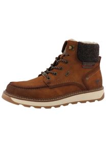 Mustang Shoes , Damen , Winterstiefelette »Elio« Schnürstiefelette, Winterstiefelette mit Warmfutter , cognac , 49 , 49 , Schnürboots im trendigem...