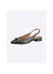 Heine, Damen, Ballerina, schwarz-metallic, 35, schwarz-metallic, Made in Spain