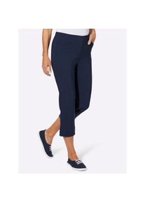 Classic Basics, Damen, 3/4-Hose, marine, Normalgr&ouml;&szlig;en, 48 -Normalgr&ouml;&szlig;en, marine, dekorative Falten am Saum