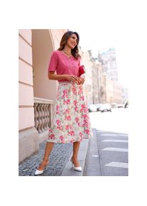 Lady , Damen , Jerseyrock , ecru-fuchsia-bedruckt , 52 , 52 , mit 95% Viskose