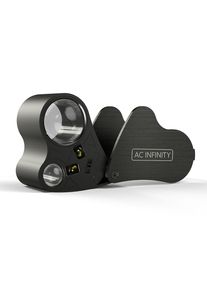 AC Infinity Lupa de bolsillo con iluminación LED, 2 lentes, aumento de 60x