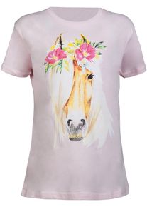 HKM Kinder Flower Horse T-Shirt, rosa, 158/164