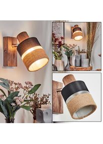 hofstein Fallhagen wall light, wall spotlight chrome, Dark wood, 1-light source