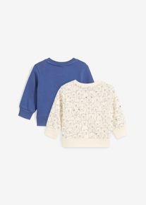 Babysweatshirt i økologisk bomull (2-pack), blå, størrelse 68/74, bonprix