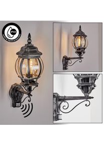 hofstein Lentua outdoor wall light, wall light black, silver, 1-light source, Motion sensor
