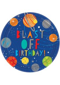 Amscan 8 space party plates 23cm