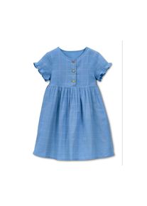 Tchibo - Webkleid aus Bio-Baumwolle - Mädchen - Gr. 110/116 - hellblau/print