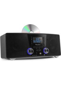 Dab radio met Bluetooth - Audizio Cannes - Stereo FM & radio met cd speler en mp3 speler (CD Player, Bluetooth, 1x 120 W), Stereoanlage, Schwarz