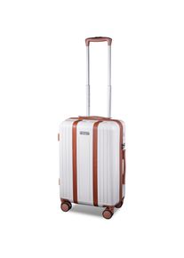 Feru, Koffer, Joshua 55 cm suitcase, white-brown, Weiss, (55 l)