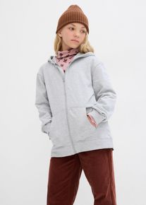 bonprix Chaqueta de chándal con capucha confeccionada con una suave mezcla de algodón orgánico, gris, 128/134