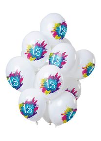 Folat 18e anniversaire 12 ballons en latex Color Splash