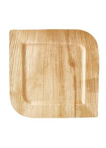 Papstar 25 assiettes en feuille de palmier Rossini carrées 26 x 26cm