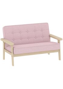 AIYAPLAY Children's armchair, children's sofa with wooden frame, velvet-look, padded, for children aged 3-15 years Pink | Aosom Ireland