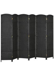 HOMCOM 6-Panel Room Divider, Folding Privacy Screen, Privacy Wall for Living Room, Bedroom, Home Office, Black | Aosom Ireland