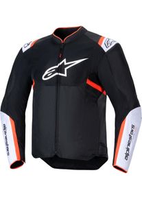 Alpinestars T-SPS Air V2, textile jacket , color: Black/White/Neon-Red , size: L