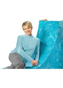 Damska Pul&oacute;ver so stojačikom s vrkočov&yacute;m vzorom akvamar&iacute;nov&aacute; veľkosť 48