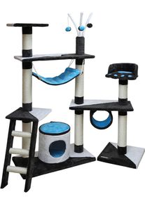 KERBL Pet Creativ Kratzbaum, anthrazit/blau/weiß, 150cm