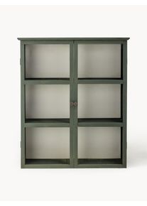Bloomingville Vitrina de madera de abeto Tone Verde, Transparente Vidrio, Madera, Madera maciza An 85 x Al 100 cm
