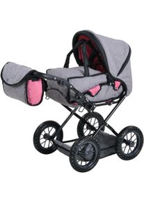 KNORRTOYS Kombi-Puppenwagen »Ruby - Jeans Grey« mit Wickeltasche