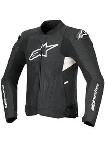 Alpinestars Dusk Airflow, leather jacket perforated , color: Black/White , size: 60