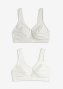 Minimizer-BH utan bygel med ekologisk bomull (2-pack) - vit - storlek 80C - bonprix