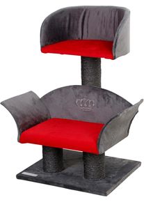 KERBL Pet Lounge Deluxe Kratzbaum, grau/rot, 70cm