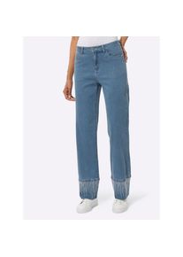 CRÉATION L creation L , Damen , 5-Pocket-Jeans , blue-bleached , Normalgrößen , 50 -Normalgrößen , 50 , hochwertige Mischung aus Baumwolle und Lyocell