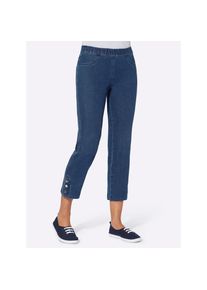 Classic Basics , Damen , 7/8-Jeans , blue-stone-washed , Kurzgrößen , 26 -Kurzgrößen , 26 , bequemer Rundum-Dehnbund