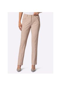 CLASSIC , Damen , Bügelfaltenhose , sesam-meliert , Kurzgrößen , 20 -Kurzgrößen , 20 , fließende Viskose-Qualität