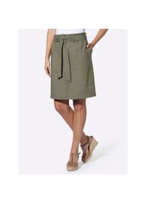 Heine, Damen, Cargorock, khaki, 42, khaki, in Falten gelegter Formbund mit G&uuml;rtelschlaufen