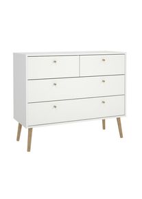 Livetastic Kommode, Wei&szlig;, Holz, Eiche, 4 Schublade(n) Schubladen, 98.7x81.7x39.1 cm, FSC Mix, stehend, in verschiedenen Gr&ouml;&szlig;en erh&auml;ltlich, Kleinm&ouml;bel, Kommoden, Kommoden
