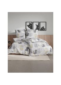 wäschepur wäschepur , Bettwäsche 1 tlg. tlg. , hellgrau-grau-bedruckt , 100% Baumwolle , B/L: 135 cm x 200 cm