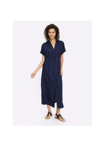 Heine , Damen , Sommerkleid »Kleid« , marine , Normalgrößen , 42 -Normalgrößen , 42 , mit 55% Leinen