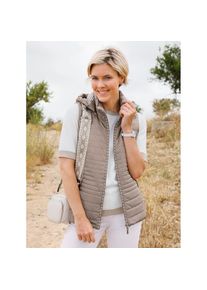 Casual Looks , Damen , Steppweste , taupe , 50 , 50 , abnehmbare Kapuze