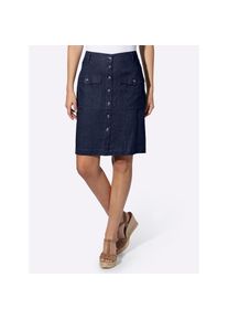 Heine, Damen, Sommerrock, marine, 34, marine, mit 55% Leinen