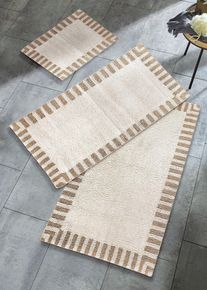 Badmat met minimalistisch design - beige - maat 3 (badmat 60/100 cm) - met katoen - bonprix
