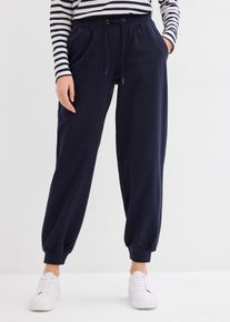 Joggingbroek met elastische tailleband - blauw - maat 48/50 (XL) - met katoen - bonprix