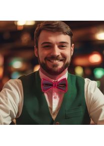 Funny Noeud papillon noir avec bande lumineuse rouge