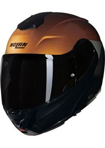Nolan X-1005 Ultra Carbon Verniciature Speciale 343, flip up hel , color: Black/Dark Orange/Light Grey , size: M